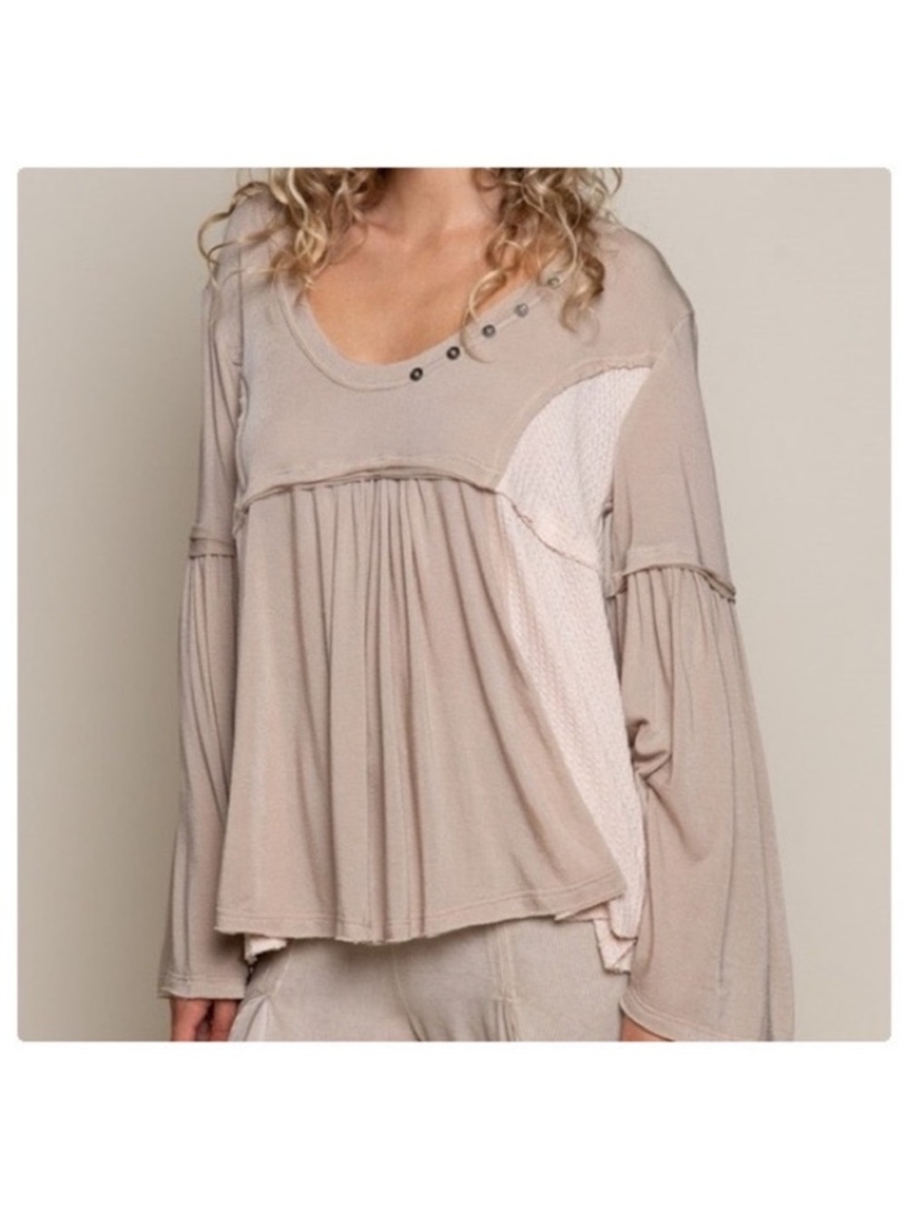 POL Soho Radiant Felt Soft Oversized Knit Top